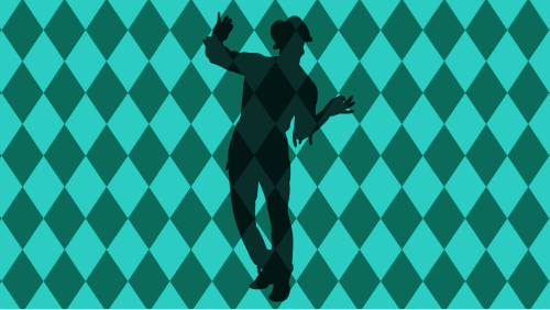 Silhouette of a man dancing against a vibrant green background, showcasing movement and energy.