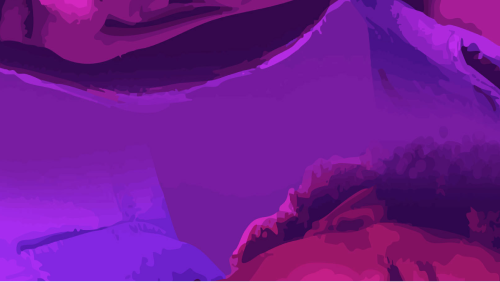 A large purple flower centered on a vibrant purple and pink background.